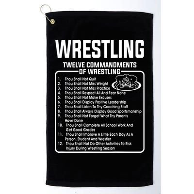Twelve Commandments Of Wrestling Golf Towel