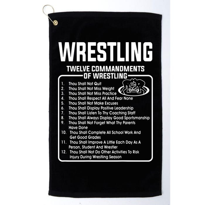 Twelve Commandments Of Wrestling Golf Towel
