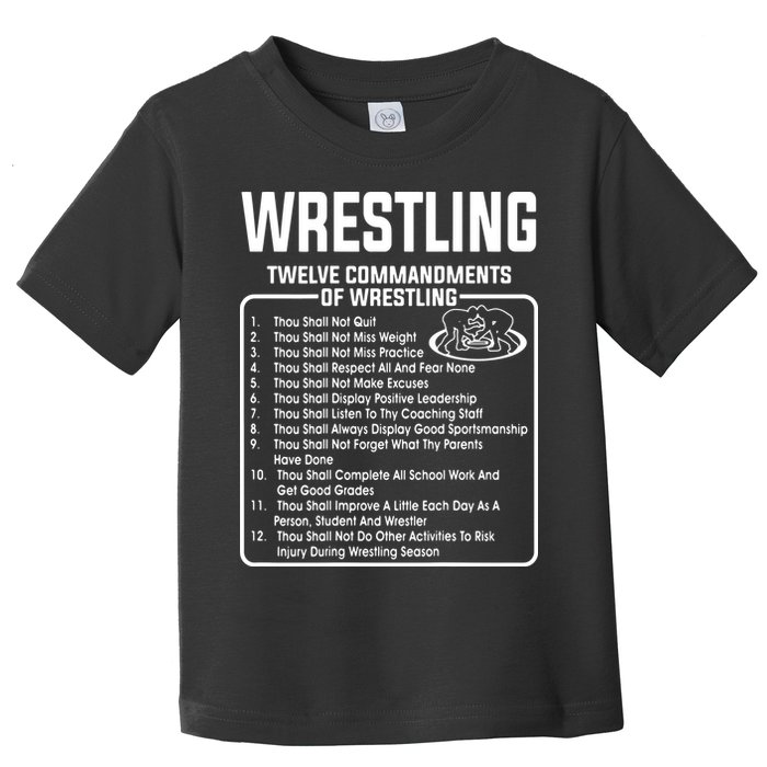 Twelve Commandments Of Wrestling Toddler T-Shirt