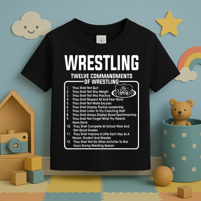 Twelve Commandments Of Wrestling Toddler T-Shirt