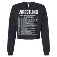 Twelve Commandments Of Wrestling Cropped Pullover Crew