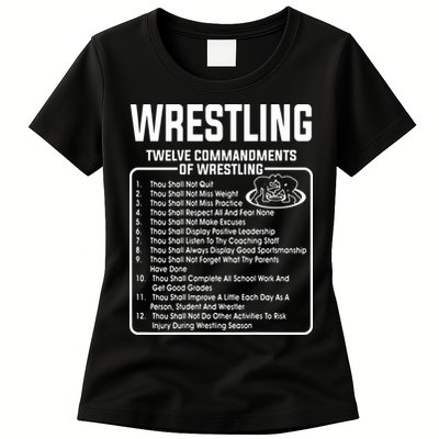 Twelve Commandments Of Wrestling Womens T-Shirt