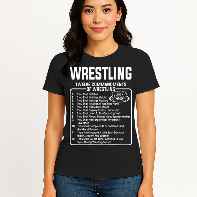 Twelve Commandments Of Wrestling Womens T-Shirt