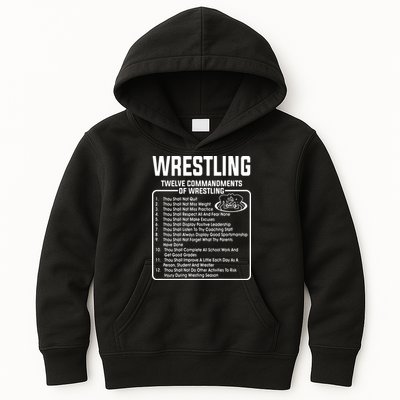 Twelve Commandments Of Wrestling Kids Hoodie
