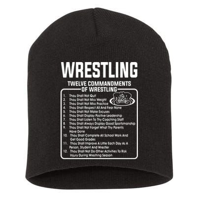 Twelve Commandments Of Wrestling Short Acrylic Beanie