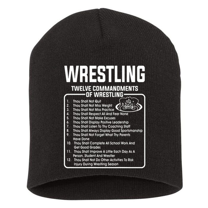 Twelve Commandments Of Wrestling Short Acrylic Beanie