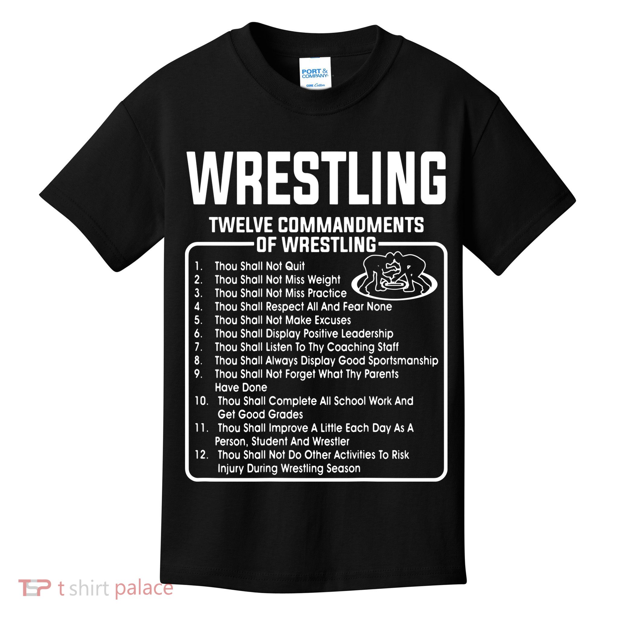 Twelve Commandments Of Wrestling Kids T-Shirt