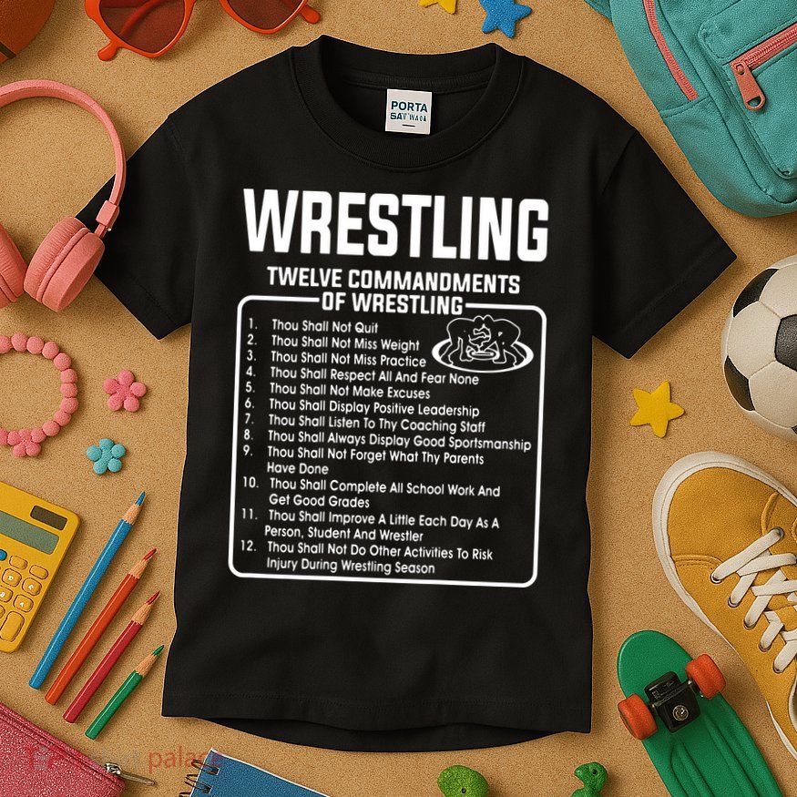 Twelve Commandments Of Wrestling Kids T-Shirt