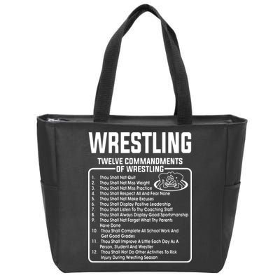 Twelve Commandments Of Wrestling Zip Tote Bag