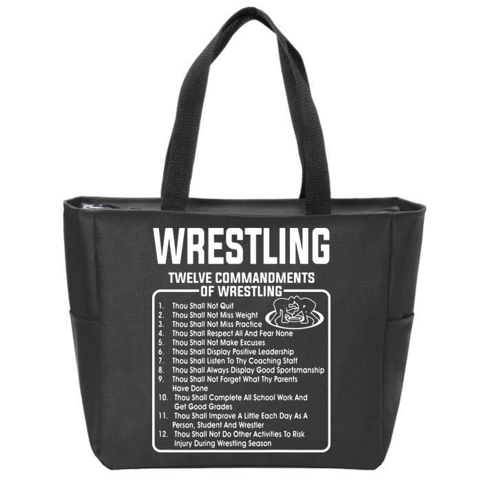 Twelve Commandments Of Wrestling Zip Tote Bag