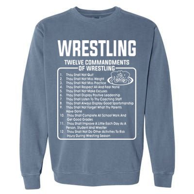 Twelve Commandments Of Wrestling Garment-Dyed Sweatshirt