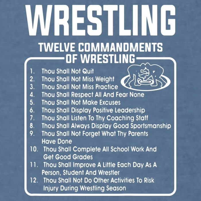 Twelve Commandments Of Wrestling Garment-Dyed Sweatshirt
