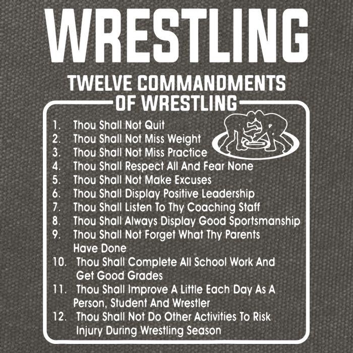 Twelve Commandments Of Wrestling Cotton Canvas Backpack