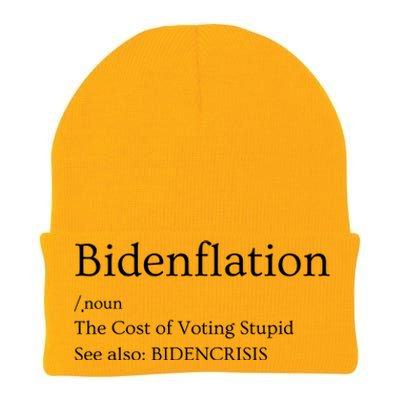 The Cost Of Voting Biden Inflation Anti Biden Tee Knit Cap Winter Beanie