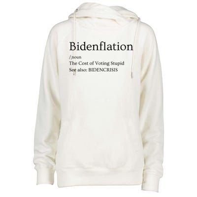 The Cost Of Voting Biden Inflation Anti Biden Tee Womens Funnel Neck Pullover Hood