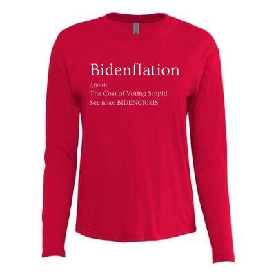 The Cost Of Voting Biden Inflation Anti Biden Tee Womens Cotton Relaxed Long Sleeve T-Shirt