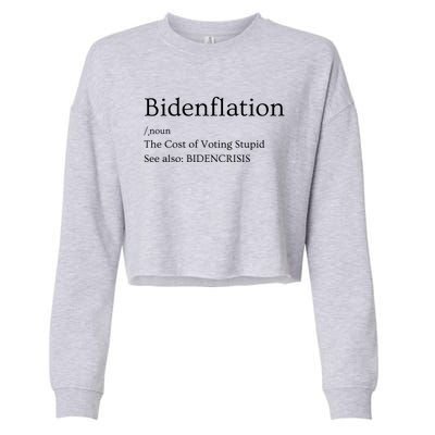 The Cost Of Voting Biden Inflation Anti Biden Tee Cropped Pullover Crew