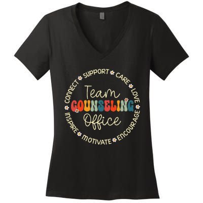 Team Counseling Office Appreciation Week Back To School Women's V-Neck T-Shirt