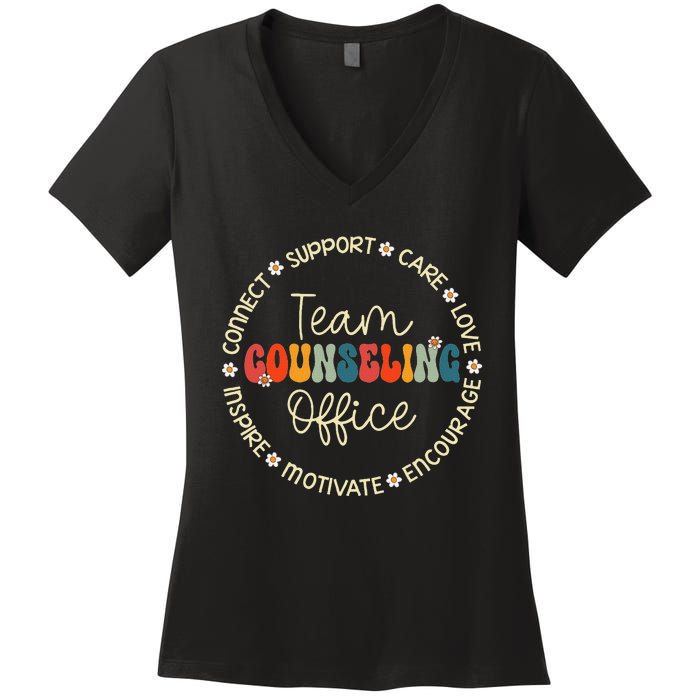 Team Counseling Office Appreciation Week Back To School Women's V-Neck T-Shirt