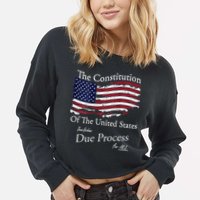 The Constitution Of The United States Due Process For All Cropped Pullover Crew