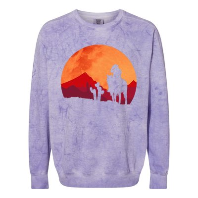 Texas Cowboy Old West Colorblast Crewneck Sweatshirt