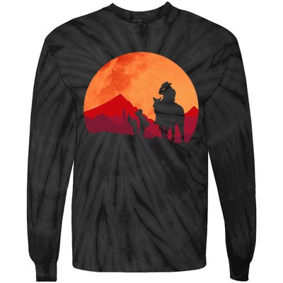 Texas Cowboy Old West Tie-Dye Long Sleeve Shirt