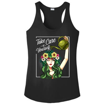 Take Care Of Yourself Selflove Body Positive Mental Health Ladies PosiCharge Competitor Racerback Tank