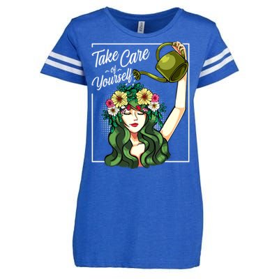 Take Care Of Yourself Selflove Body Positive Mental Health Enza Ladies Jersey Football T-Shirt