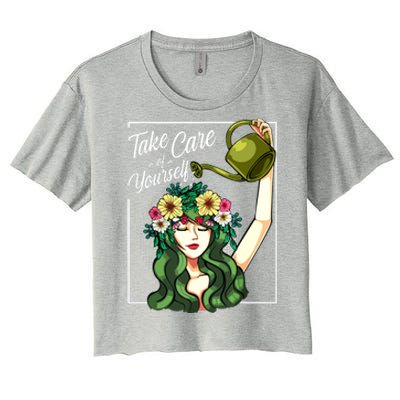 Take Care Of Yourself Selflove Body Positive Mental Health Women's Crop Top Tee