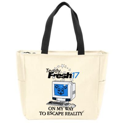 Teddyfresh Computer On My Way To Escape Reality Zip Tote Bag