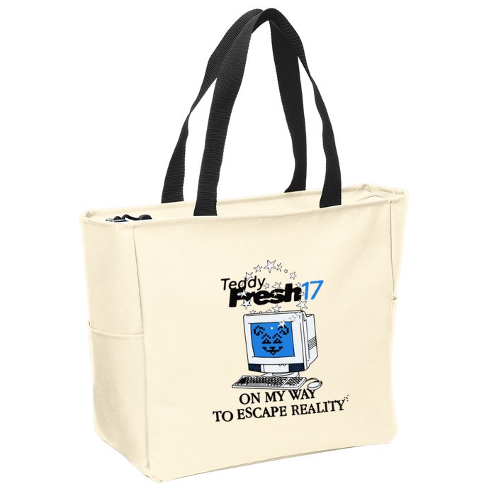 Teddyfresh Computer On My Way To Escape Reality Zip Tote Bag