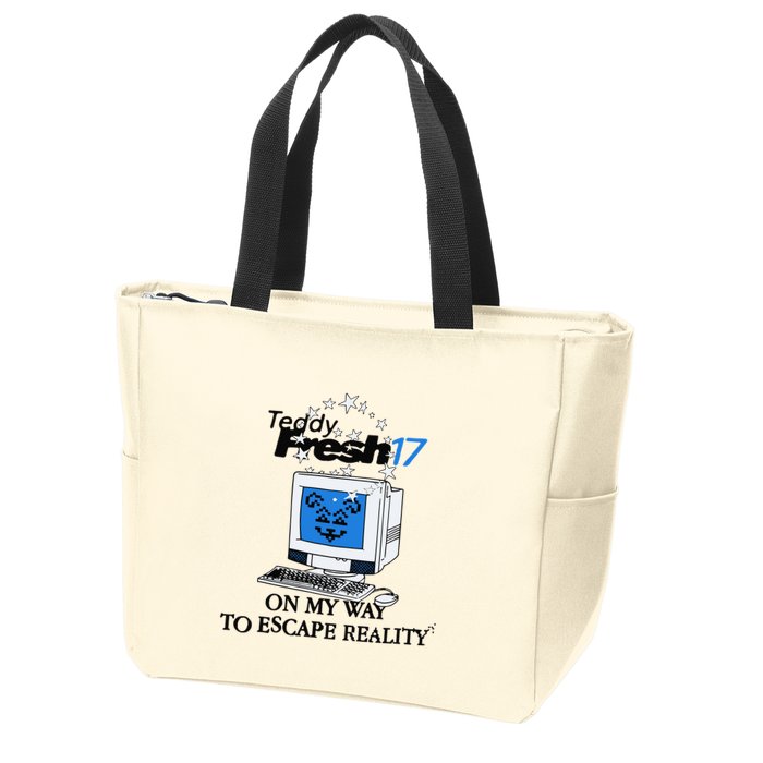 Teddyfresh Computer On My Way To Escape Reality Zip Tote Bag