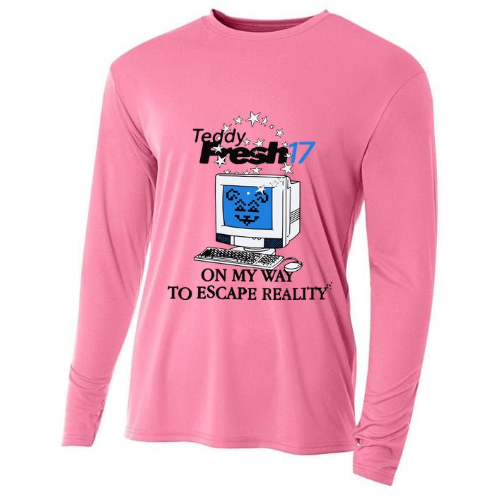 Teddyfresh Computer On My Way To Escape Reality Cooling Performance Long Sleeve Crew