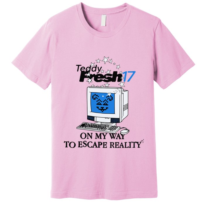 Teddyfresh Computer On My Way To Escape Reality Premium T-Shirt