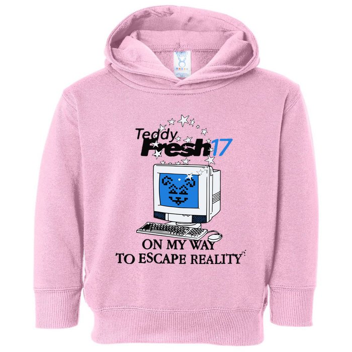 Teddyfresh Computer On My Way To Escape Reality Toddler Hoodie