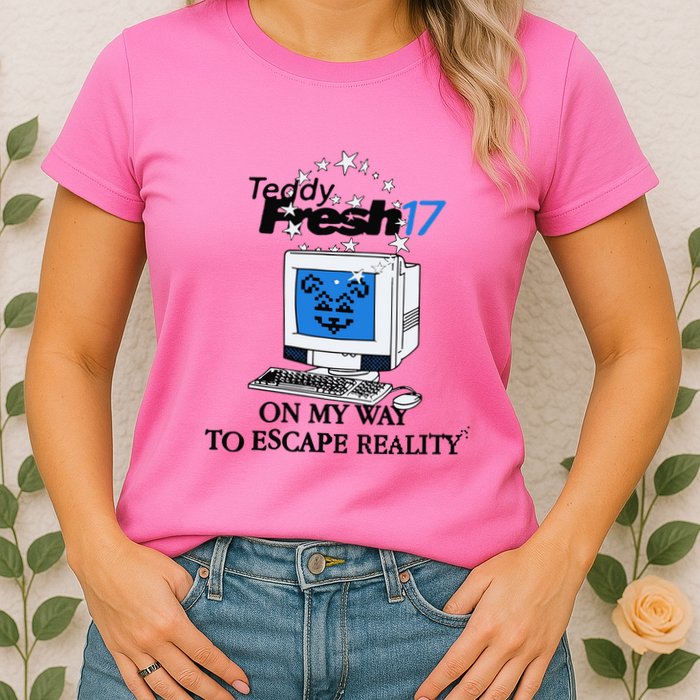 Teddyfresh Computer On My Way To Escape Reality Womens T-Shirt