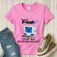 Teddyfresh Computer On My Way To Escape Reality Womens T-Shirt