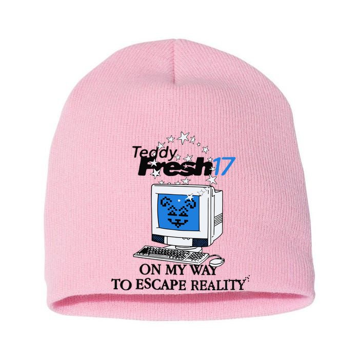 Teddyfresh Computer On My Way To Escape Reality Short Acrylic Beanie