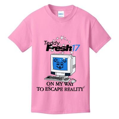 Teddyfresh Computer On My Way To Escape Reality Kids T-Shirt