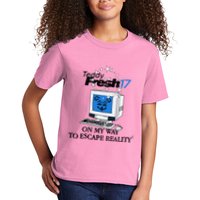 Teddyfresh Computer On My Way To Escape Reality Kids T-Shirt