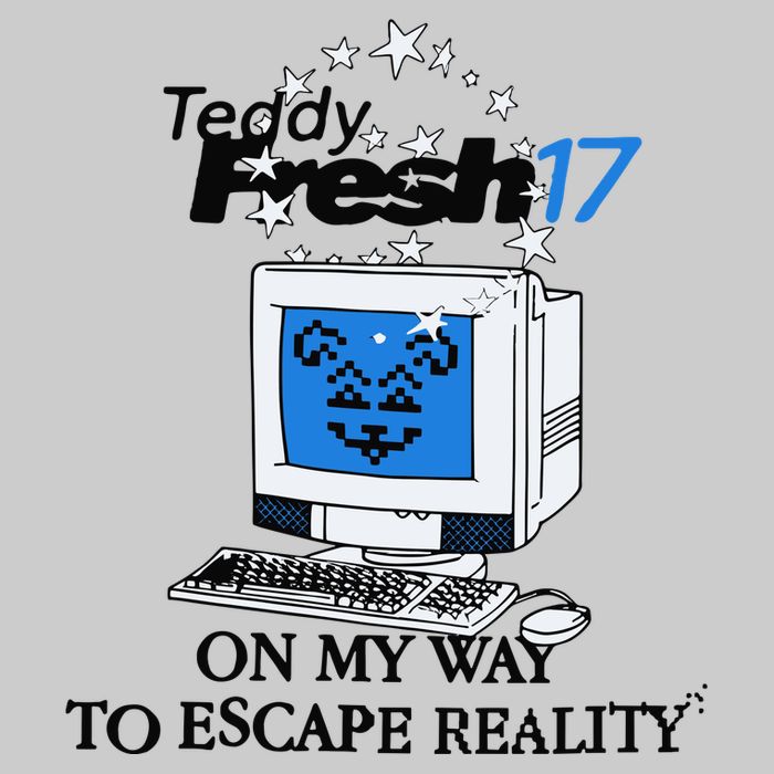 Teddyfresh Computer On My Way To Escape Reality Tie-Dye T-Shirt