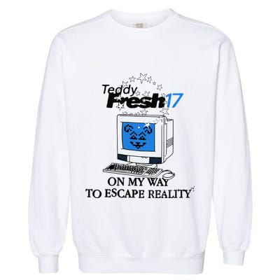 Teddyfresh Computer On My Way To Escape Reality Garment-Dyed Sweatshirt