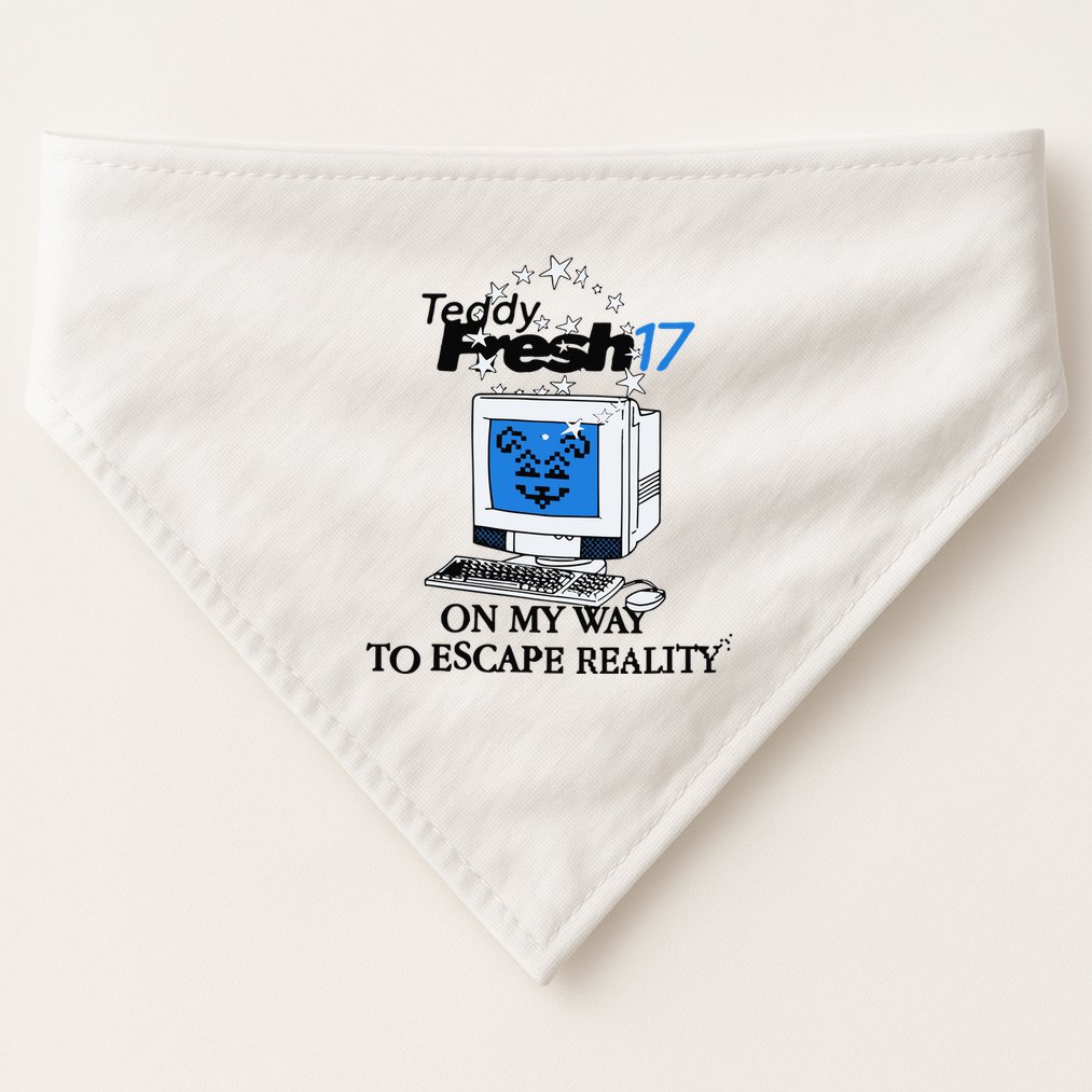 Teddyfresh Computer On My Way To Escape Reality USA-Made Doggie Bandana