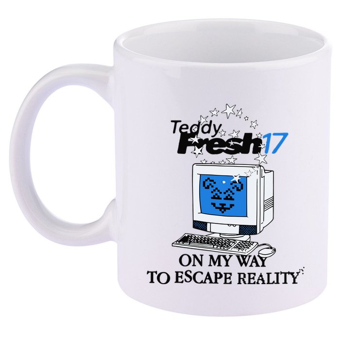 Teddyfresh Computer On My Way To Escape Reality 11oz C Handle Ceramic Mug