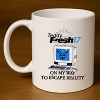 Teddyfresh Computer On My Way To Escape Reality 11oz C Handle Ceramic Mug