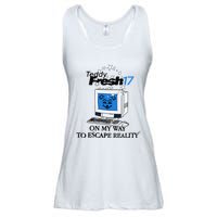 Teddyfresh Computer On My Way To Escape Reality Ladies Essential Flowy Tank