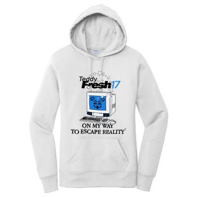 Teddyfresh Computer On My Way To Escape Reality Women's Pullover Hoodie