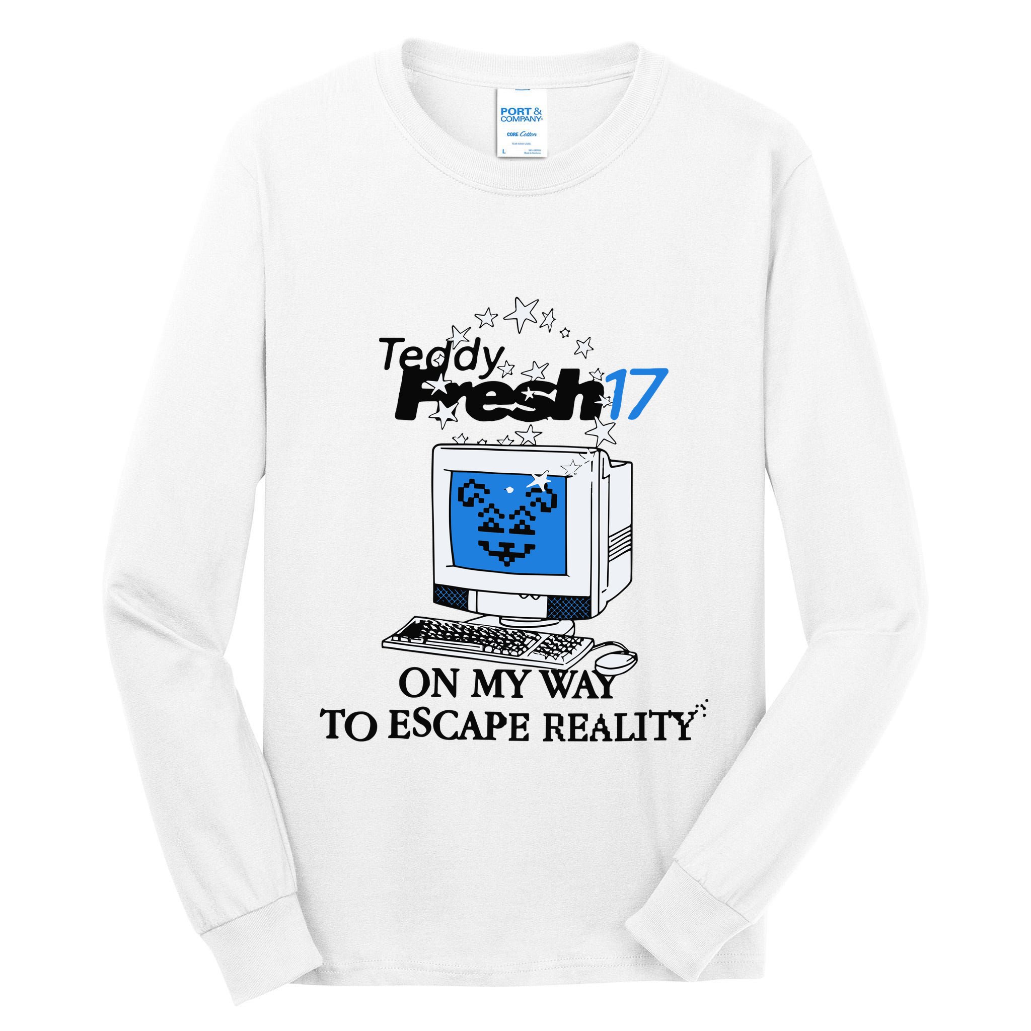 Teddyfresh Computer On My Way To Escape Reality Tall Long Sleeve T-Shirt