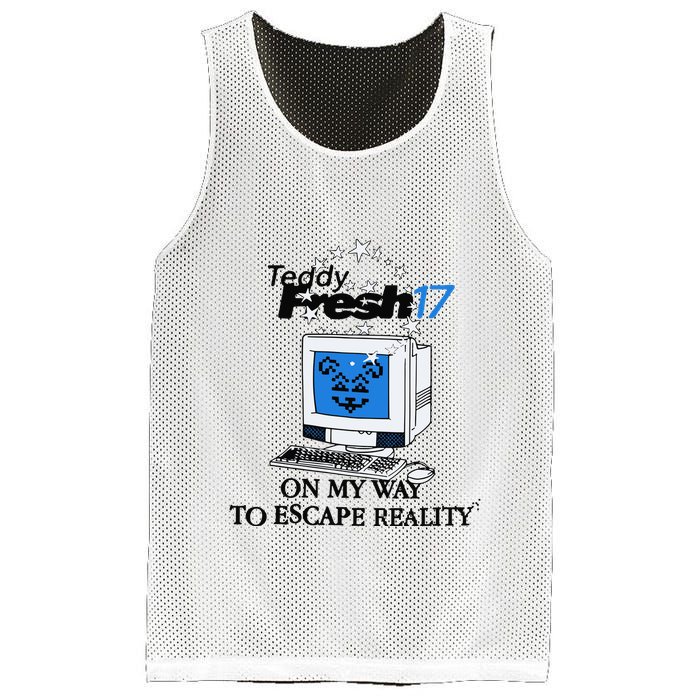 Teddyfresh Computer On My Way To Escape Reality Mesh Reversible Basketball Jersey Tank