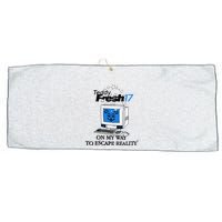 Teddyfresh Computer On My Way To Escape Reality Large Microfiber Waffle Golf Towel